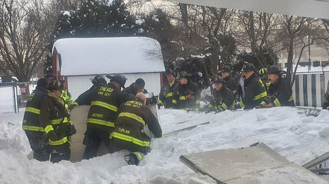 Fatal canopy collapse at Hawthorne Club on Corliss Avenue Chicago (SOURCE: Chicago Fire Department)