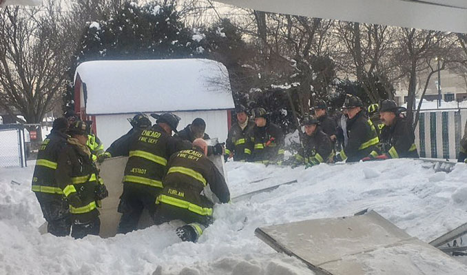 Fatal canopy collapse at Hawthorne Club on Corliss Avenue Chicago (SOURCE: Chicago Fire Department)