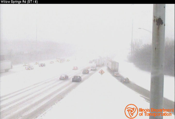 Snow conditions at I-294 and Willow Springs (SOURCE: IDOT)