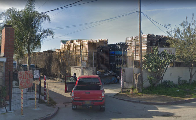 Pallets pile in the block of 600 East Weber Avenue in Compton, California (Image capture February 2019 ©2021 Google)