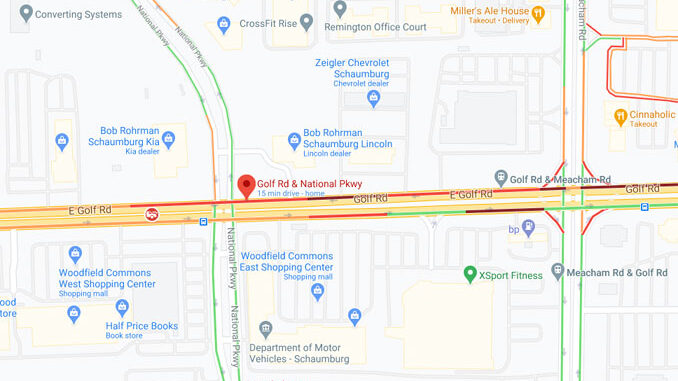 Crash map Golf Road National Parkway Schaumburg (Map data ©2021 Google)