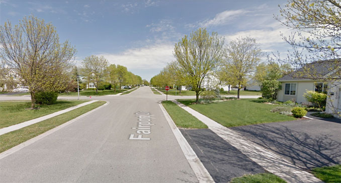 Street view of Fairport Drive facing west in the 1600 block in Grayslake Grayslake in Lake County (Image capture April 2012 ©2021 Google)
