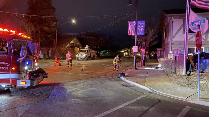 Single-vehicle fatal crash scene at Main Street and Lyons Drive in Lake Zurich (SOURCE: Village of Lake Zurich)