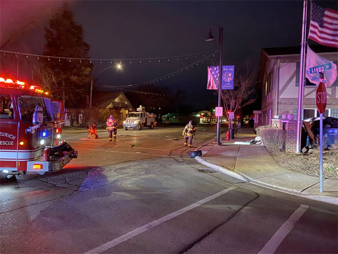 Single-vehicle fatal crash scene at Main Street and Lyons Drive in Lake Zurich (SOURCE: Village of Lake Zurich)