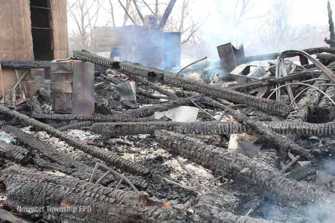 Newport Township barn ruins (SOURCE: Newport Township Fire Protection District)