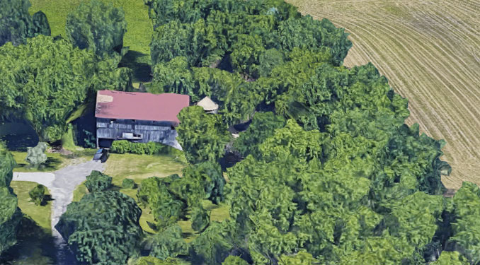 Suspicious barn fire aerial on Google Map (Imagery ©2021 Google, Imagery ©2021 Maxar Technologies, U.S. Geological Survey, Map data ©2021)