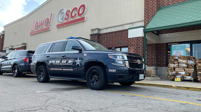 Arlington Heights police on scene of a robbery investigation at the TCF bank at Jewel-Osco, 1860 S. Arlington Heights Road