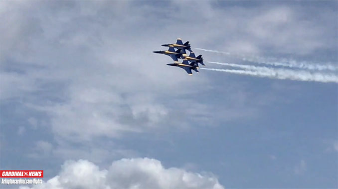 Blue Angels F-18 Super Hornet aircraft at first air show appearance on Saturday, April 17, 2021 in Lakeland, Florida
