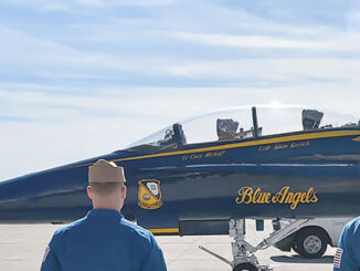 Blue Angels F-18 Hornet Legacy and crew from the 2019 Season