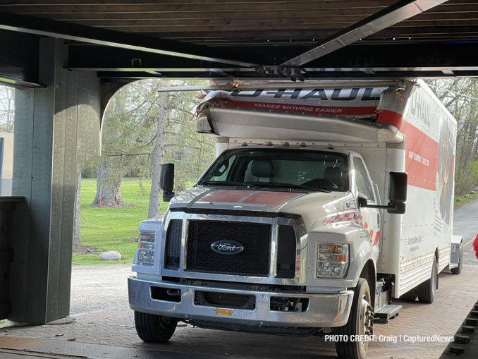 U-Haul truck crash into Robert Parker Coffin Road bridge in Long Grove on Friday, April 9, 2021