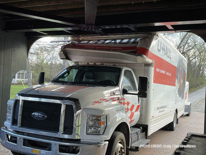 U-Haul truck crash into Robert Parker Coffin Road bridge in Long Grove on Friday, April 9, 2021