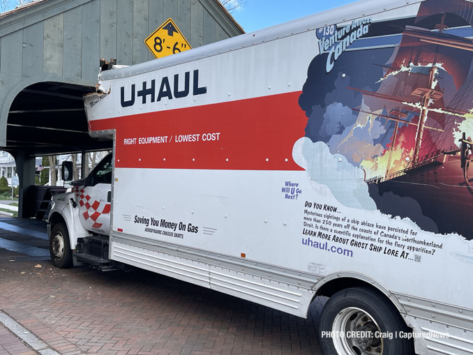 U-Haul truck crash into Robert Parker Coffin Road bridge in Long Grove on Friday, April 9, 2021