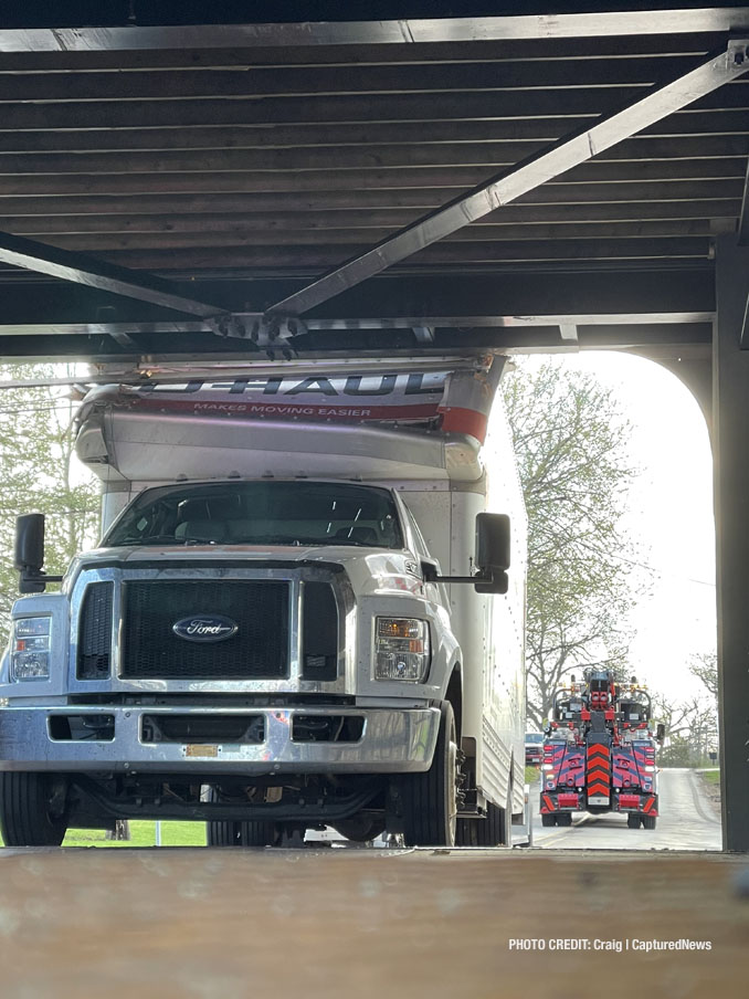 U-Haul truck crash into Robert Parker Coffin Road bridge in Long Grove on Friday, April 9, 2021