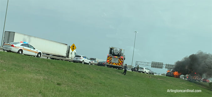 Car fire SB Route 53 Wednesday, April 28, 2021