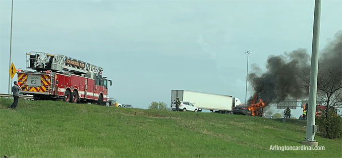 Car fire SB Route 53 Wednesday, April 28, 2021