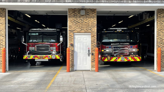 Rolling Meadows fire engine assigned Change of Quarters at Long Grove fire station on Tuesday, April 6, 2021