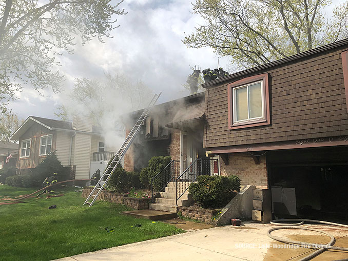 House fire on Gatewood Lane in Woodridge, Wednesday, April 21, 2021 (SOURCE: Lisle-Woodridge Fire District)