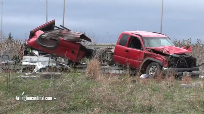 Pickup truck crash on northbound Route 53 near Lake Cook Road