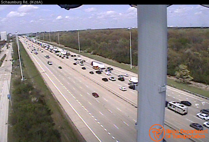 IDOT traffic camera at Schaumburg Road shows traffic on northbound Route 53 south of Higgins Road (SOURCE: IDOT)