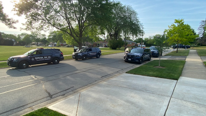 Single vehicle crash, SUV vs tree at Dwyer Avenue and Campbell Street Arlington Heights