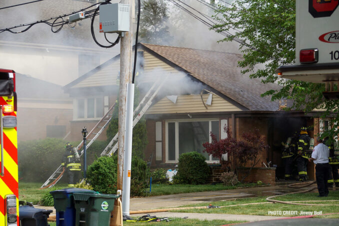 House fire on Milton Avenue, Park Ridge (PHOTO CREDIT: Jimmy Bolf)