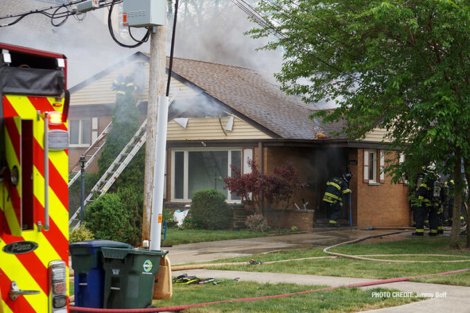 House fire on Milton Avenue, Park Ridge (PHOTO CREDIT: Jimmy Bolf)