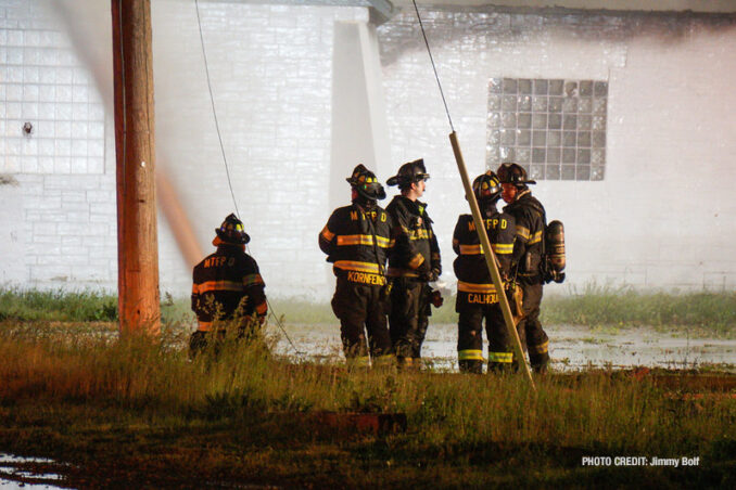 Extra alarm fire at the former "Just for Fun" Roller Rink on Front Street in McHenry on Thursday, May 27, 2021 (SOURCE: Jimmy Bolf)