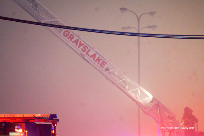 Extra alarm fire at the former "Just for Fun" Roller Rink on Front Street in McHenry on Thursday, May 27, 2021 (SOURCE: Jimmy Bolf)