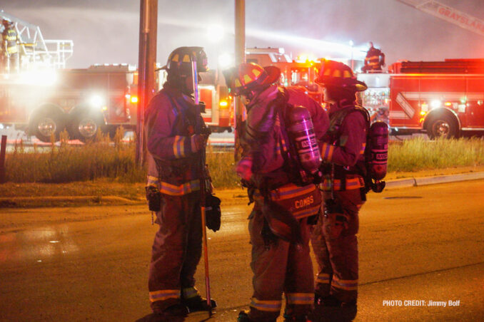 Extra alarm fire at the former "Just for Fun" Roller Rink on Front Street in McHenry on Thursday, May 27, 2021 (SOURCE: Jimmy Bolf)