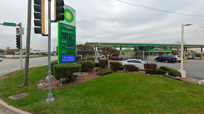 BP gas station at 167th Street and Crawford Avenue/Pulaski Road Street View (Image capture October 2019 ©2021 Google)