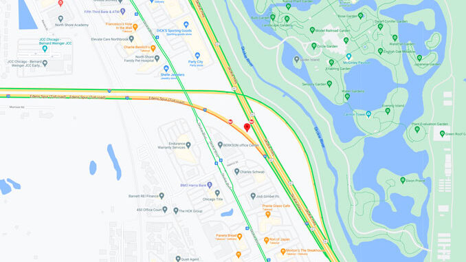 Crash Map Edens Spur near US-41 on Sunday night May 9, 2021