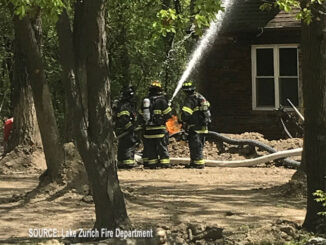 Natural Gas fire at Lake Zurich home excavation project (SOURCE: Lake Zurich Fire Department)