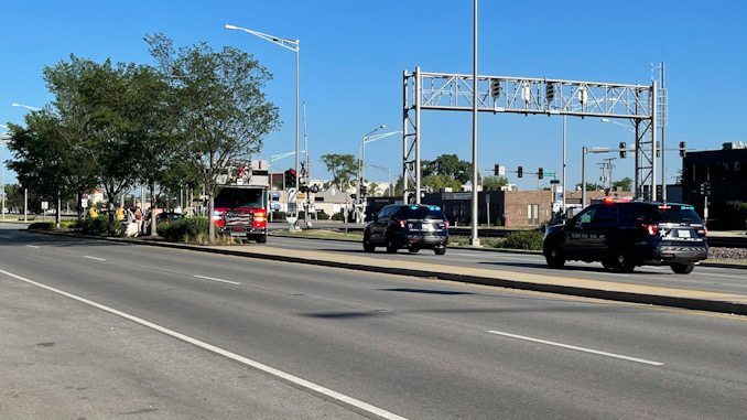 Two lanes down for an overheated car reported as a car fire about 25 minutes US-14 EAST at Arthur Avenue RR crossing in Arlington Heights