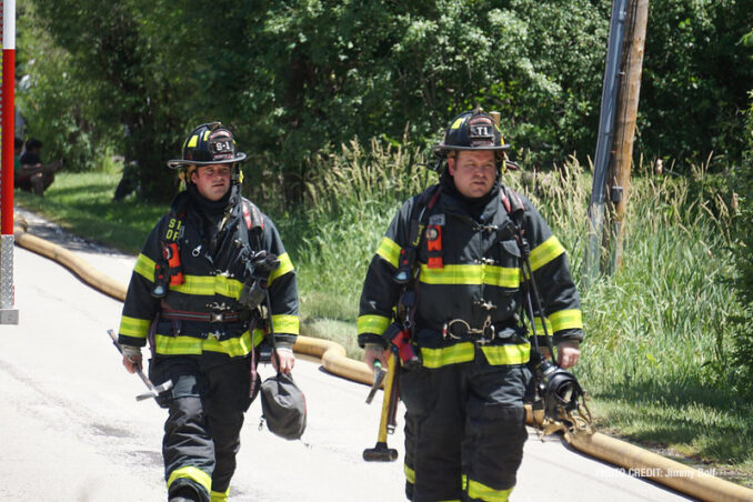 Fireground scene at Lake Zurich house fire on Monday, June 14, 2021 (PHOTO CREDIT: Jimmy Bolf)