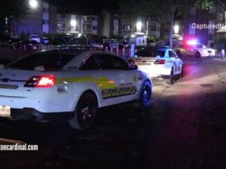 Cook County Sheriff's Office police at shooting scene investigation on Nichols Road in unincorporated Arlington Heights.