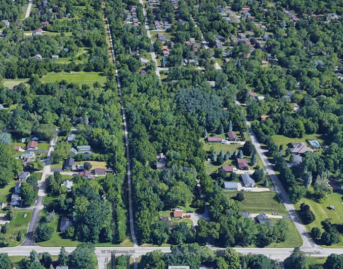 McClory Bike Path north of Yorkhouse Road in Beach Park (Imagery ©2021 Google, Imagery ©2021 Maxar Technologies, U.S. Geological Survey, USDA Farm Service Agency, Map data ©2021 Google)