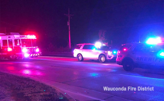 Pedestrian hit on Route 120 in Wauconda Township on Saturday, June 19, 2021 (SOURCE: Wauconda Fire District)