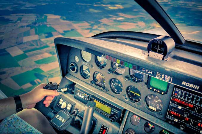 Cockpit in flight