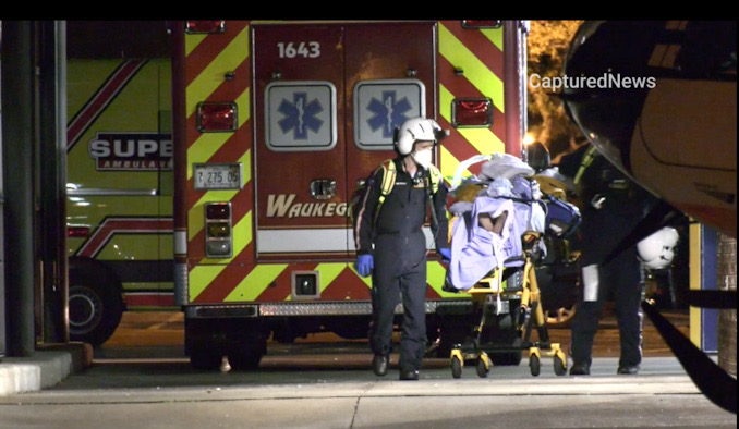 Airlift for fireworks injury in Waukegan (Craig/CapturedNews)