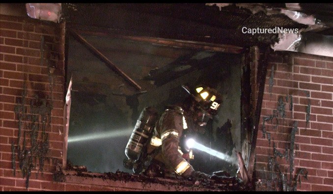 Apartment fire on Williamsburg Drive in Waukegan, Saturday, July 3, 2021 (PHOTO CREDIT: Craig/CapturedNews)