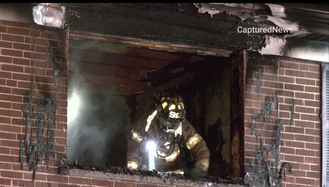 Apartment fire on Williamsburg Drive in Waukegan, Saturday, July 3, 2021 (PHOTO CREDIT: Craig/CapturedNews)