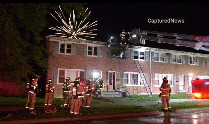 Apartment fire on Williamsburg Drive in Waukegan, Saturday, July 3, 2021 (PHOTO CREDIT: Craig/CapturedNews)