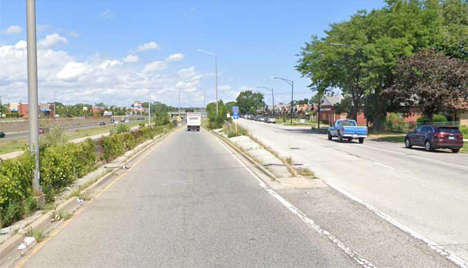 Street view Onramp from 119th Street to Inbound I-57 ()Image capture August 2019 ©2021)