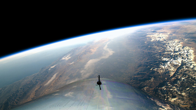 Virgin Galactic view from Space on first spaceflight in 2018