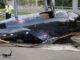 Helicopter crash scene photos close to northbound lanes of Milwaukee Avenue at Apple Drive in Prospect Heights (PHOTO CREDIT: J Kleeman)