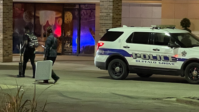 Buffalo Grove police at the scene of a fight at Astoria Banquets