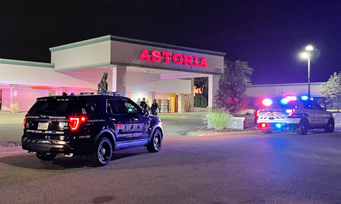 Arlington Heights and Buffalo Grove police at the scene of a fight at Astoria Banquets on Dundee Road in Buffalo Grove