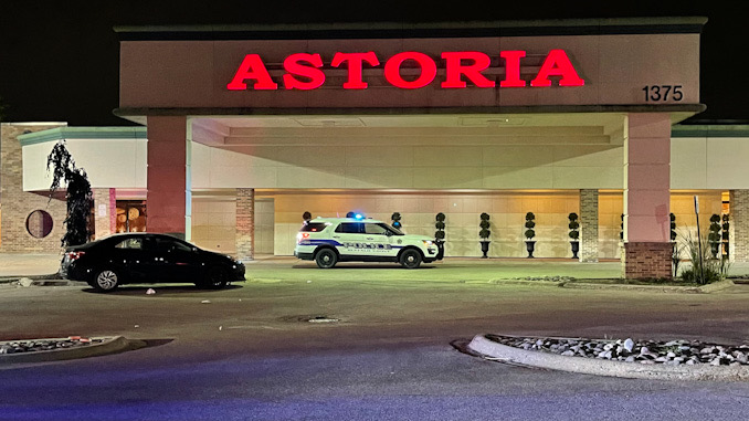 Buffalo Grove police at the scene of a fight at Astoria Banquets