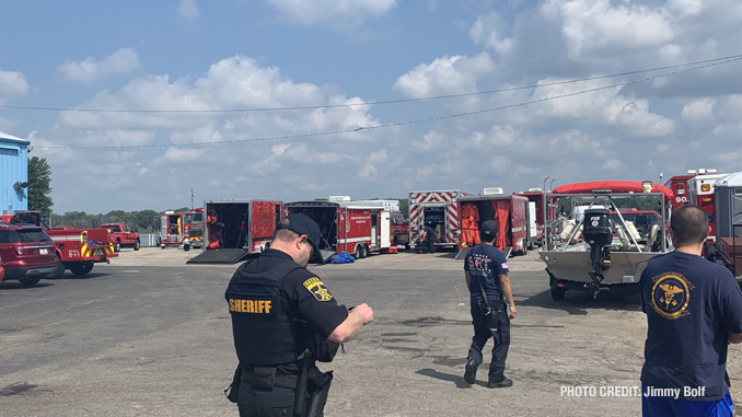 Mutual aid staging at Fox Lake water rescue/recovery (PHOTO CREDIT: Jimmy Bolf)