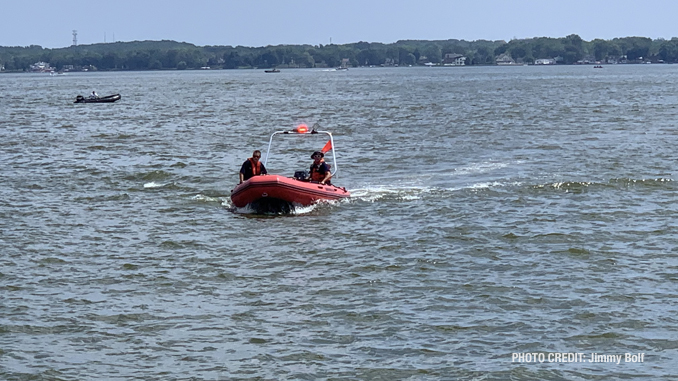 Boat at Fox Lake water rescue/recovery (PHOTO CREDIT: Jimmy Bolf)